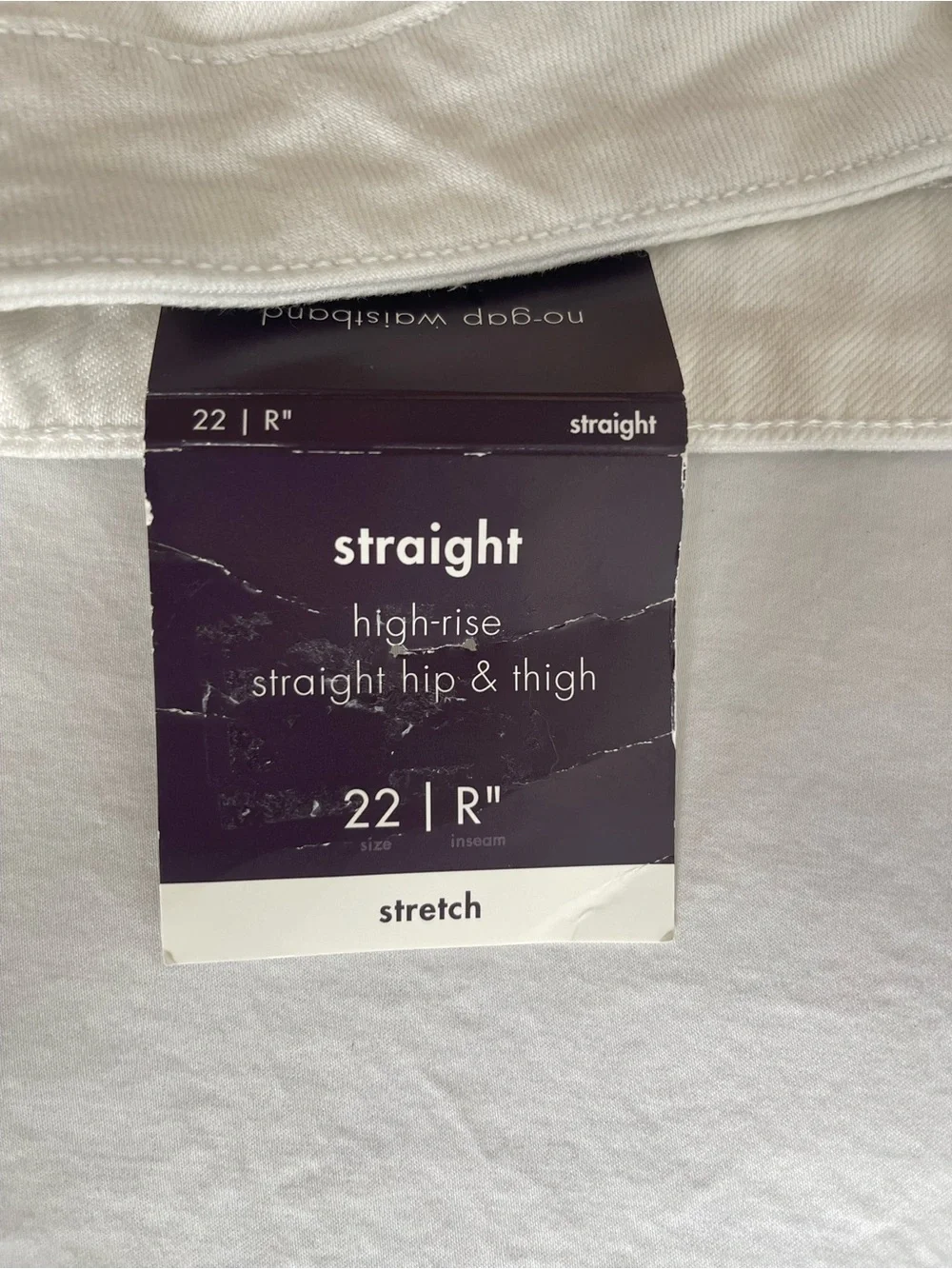 Ava‎ & Viv Womens Plus Size 22 White High Rise Straight Leg Button Fly Jeans NWT